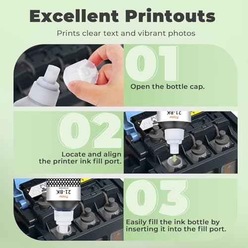 GI-21 GI21 G3270 G3290 Ink Refill Bottles Compatible for Canon 21 GI-21 GI21 Ink Refill Bottles Set for Canon G3270 G3290 G4280 G3260 G4270 G2260 G1220 G1230 G2270 G3272 MegaTank Printer (4 Pack)