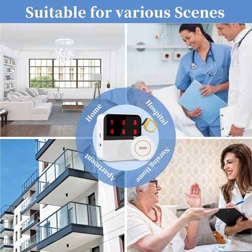 3 Pack Call Button System Wireless Nursing Pager Call System - 300ft Range Smart SOS Alarm with App, WiFi Portable and Bedside Alarm Help Request Device for Elderly, Nurses,Caregivers