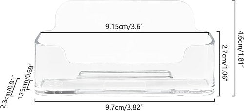 HSYMQ Acrylic Business Card Holder - 8 Pack Clear Plastic Display Stand | Fits 30-50 Cards