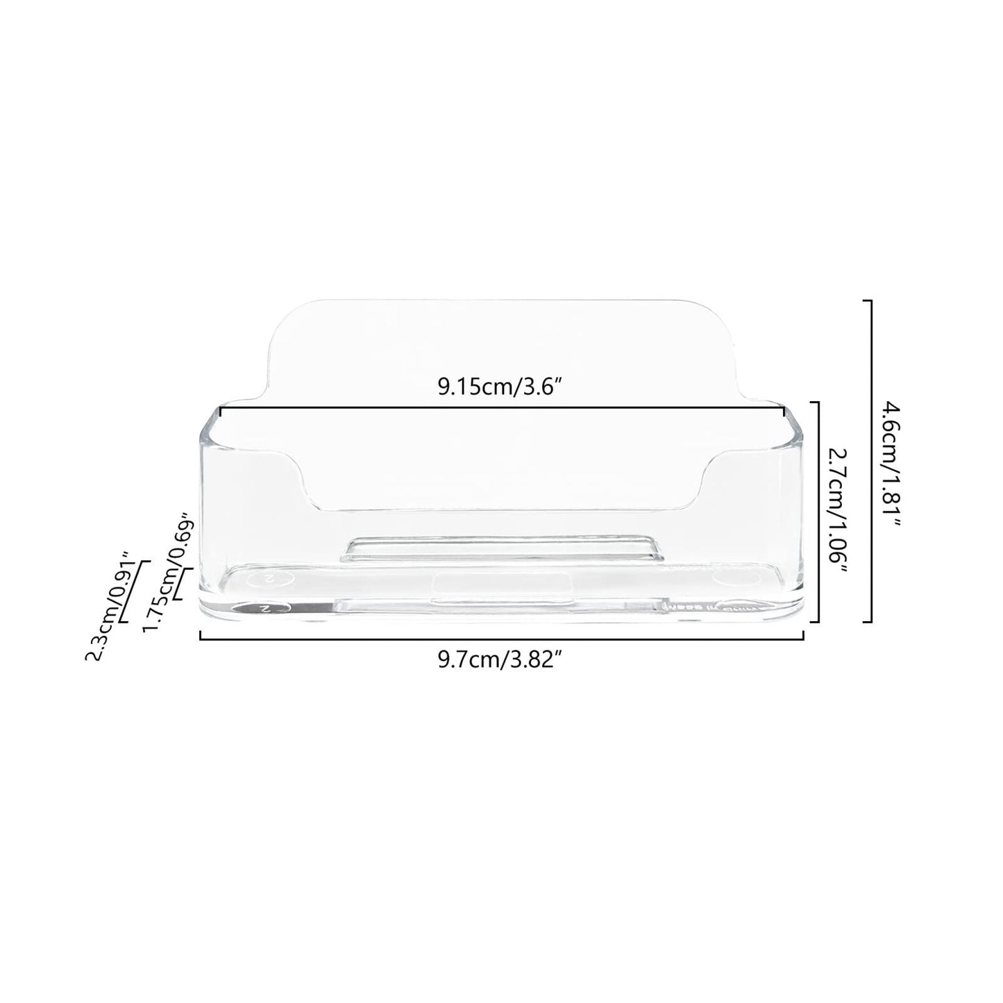 HSYMQ 8 Pack Acrylic Business Card Holder for Desk, Clear Plastic Business Cards Display Holders Stand, Fits 30-50 Business Cards