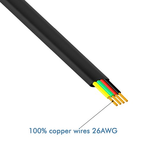 NECABLES RJ9 Telephone Cable - 10ft Male to Male Cord for Data & Voice Use | Black 4P4C