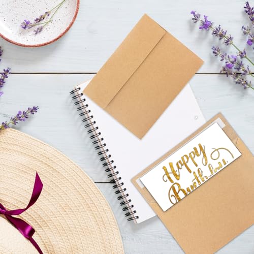 A4 Kraft Envelopes 4x6 Inch Self Seal 50 Pack for Invitations & Mailing - JOOLOKT
