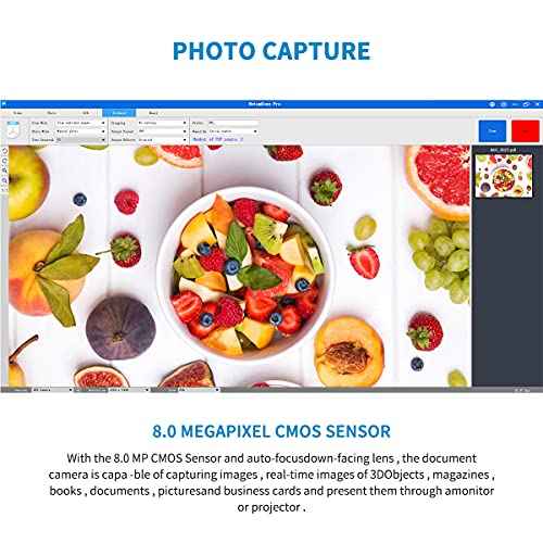 NetumScan Book & Document Camera for Teachers, Multi-Language OCR and English Article Recognition by AI Technology, Real-time Projection, Video Recording, Foldable & Portable, Capture, Only Windows