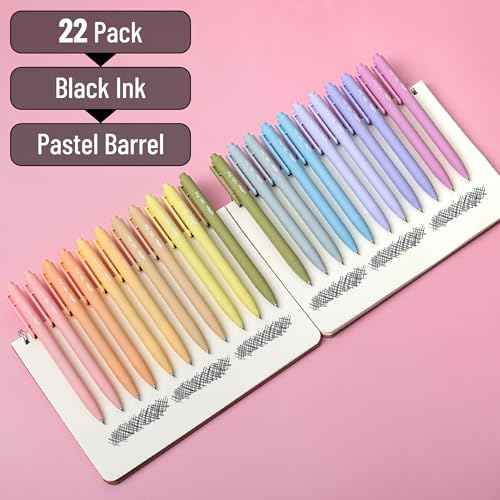 Mr. Pen- Retractable Gel Pens, 22 Pack, Black Ink, Mild Barrel Gel Pens, Fine Point 0.7mm