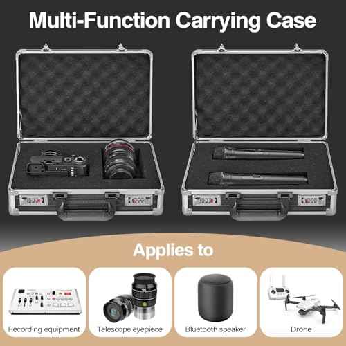 Combination Lock Box - Locking Storage Case with Customizable Foam, 14.2" Portable Lockable Case for Personal Items, Valuables, Documents, Briefcase for Jewelry, Cash, Medications, Black