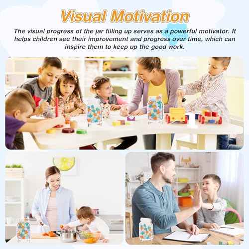 2 Pack Magnetic Reward Jar for Kids Star and Heart Incentive Jars for Classroom Toddlers Potty Training Reward Home Training for Boys Girls,Star and Heart