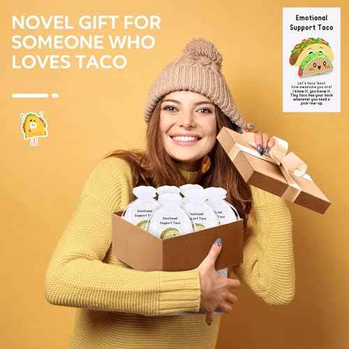 Huwena 100 Emotional Positive Resin Support Gift Bulk for Coworker Christmas Employee Appreciation Gifts with Inspirational Cards for Team Staff Nurse Teacher Classroom Rewards (Taco)