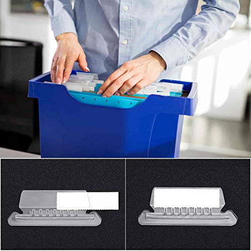 Selizo Transparent File Folder Tabs - 100 Sets 2" Hanging Labels with Inserts