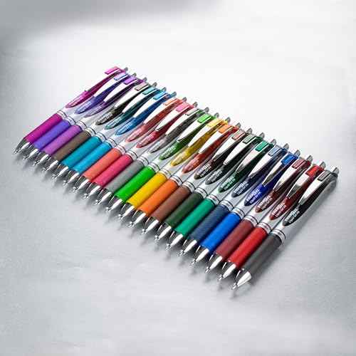 Pentel EnerGel RTX True Colors United (0.7mm) Medium Line, Assorted Ink, 20 Pack Box (BL77PC20MTCU)