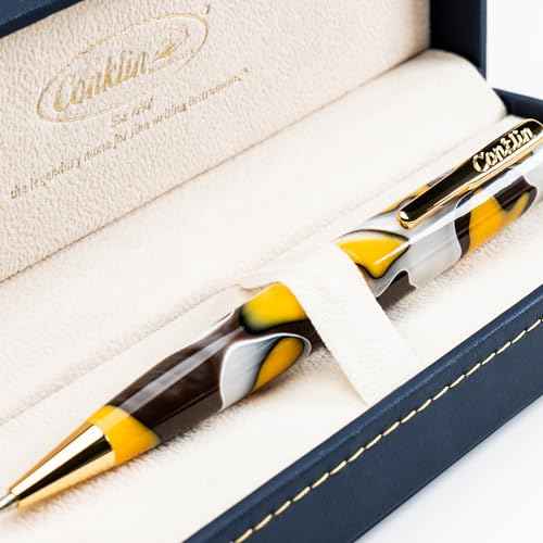 Conklin All American Ballpoint Pen in Yellowstone ? Unique Yellow, Brown & White Design ? Ideal Gift for Professionals & Pen Enthusiasts