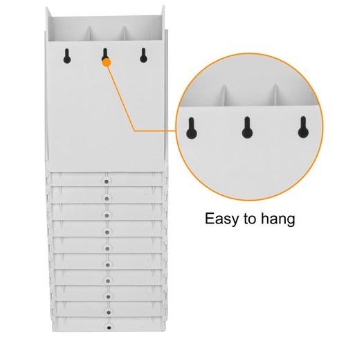 JIAN BOLAND Time Cards Rack, Retractable Time Card Holder With 10-Pocket Slots, Constructed of Durable Plastic, Attendance Payroll Recorder for Office Punch in Clock Out