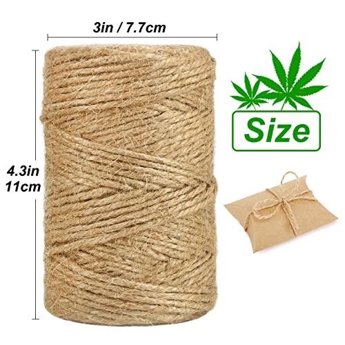 Vivifying Jute Twine 328 ft, 3mm (Brown) Garden Knot String for Tomatoes, Climbing Plants & Gift Wrapping - 1pc