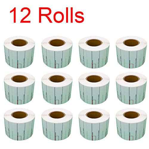 Labels LST 8010 Thermal 12 Rolls - 8400 Labels Printer Printing Scale Compatible with CAS LP-1000 CL-5000 CL-5500 CL-7200, Easy Weigh LS-100, VisionTech DLP-300 (12 Rolls, 8010)