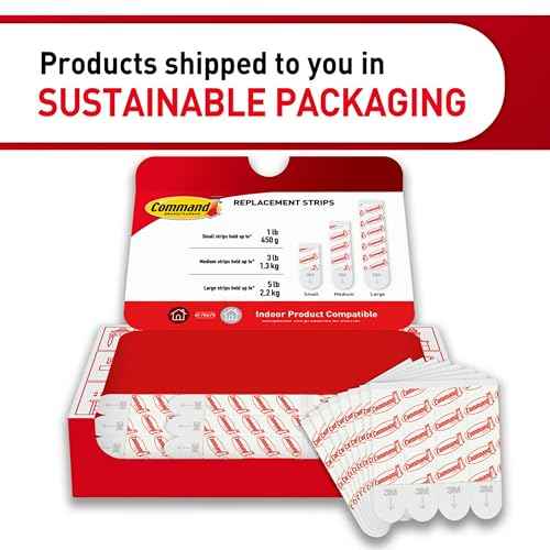 Command Medium Refill Strips, 36 Command Strips, Damage-Free Hanging, Reuse Medium Indoor Wall Hooks, No Tools Removable Adhesive for Home Decor