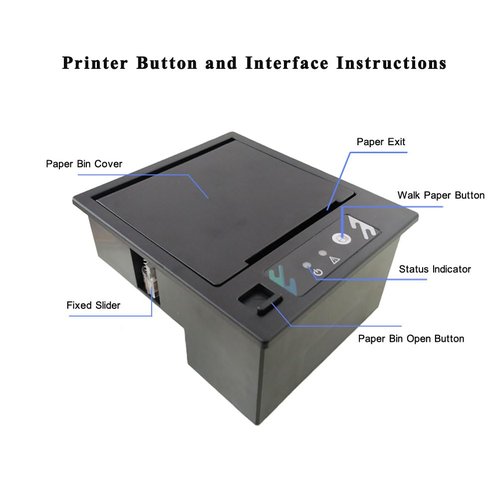 Thermal Label Printer Serial Port TTL/RS232 Sticker Printing Module Thermal Label Printer with Automatic Paper Cutting