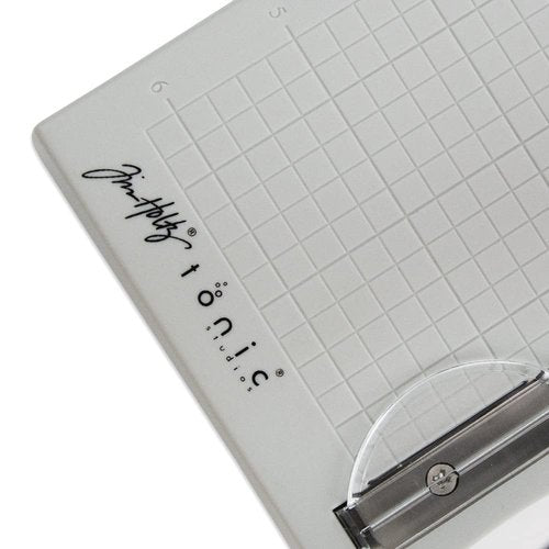 Tim Holtz Mini Paper Cutter - Small Portable Guillotine Paper Trimmer for Crafts, Photo Paper, and Card Making - 6.25 Inch Cutting Length with Ruler and Grid Lines