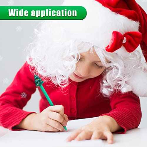 Zonon 200 Pieces Christmas Pens Holiday Novelty Fun Cartoon Characters Stick Black Gel Ink Rollerball Pens for Christmas Xmas Party Favors Goodie Bags Stuffer Gifts Office Supplies, 7 Styles