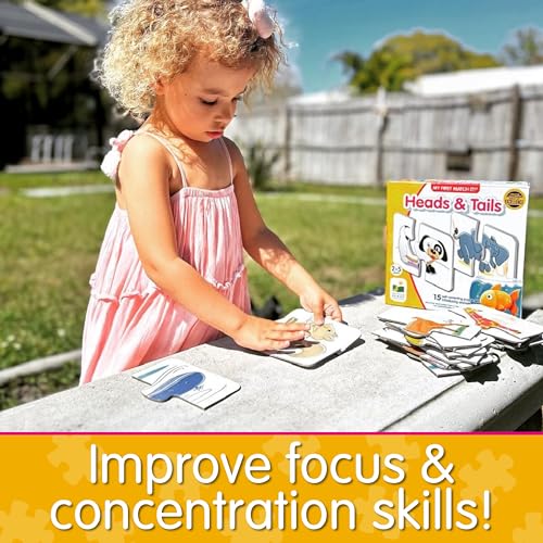 The Learning Journey: My First Match It! - Head and Tails - 15 Self-Correcting Animal Memory Matching Puzzles Games - Educational Activities for Learning - Preschoolers Age 2-5 - Award Winning Toys