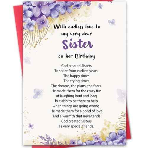 Sister Birthday Card,Funny Birthday Card for Sisters,Happy Bday To My Dear Sister Cards,Unique Gifts Idea for Women Her
