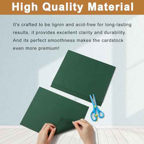 40 Sheets Dark Green Cardstock 8.5 x 11 Crafts Paper, 200gsm/75lb Premium Christmas Green Card Stock for Cards Making, Greeting Cards, School, Menus, Birthday Decorations, Office