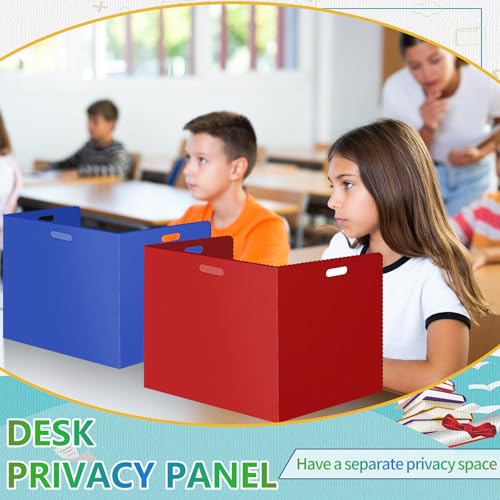 ZSMKJIAYE 24 Pcs Muticolored Desk Dividers, Foldable Privacy Panels for Students (17.3x14 in / 14x13.5 in) Classroom