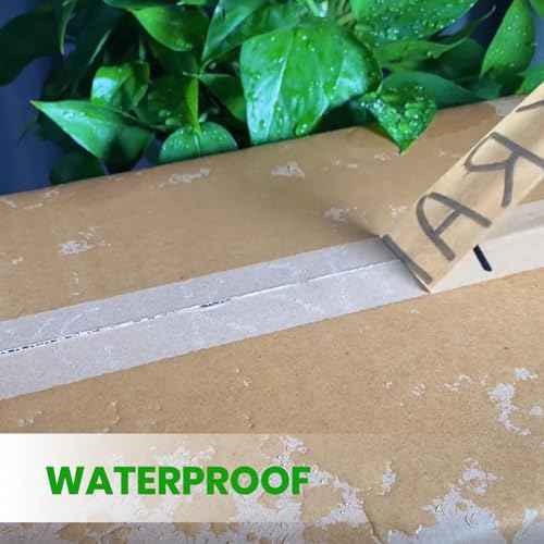 ADHES Kraft Paper Tape, 2 Inch x 60 Yards x 6 Rolls, Biodegradable Paper Packing Tape Writable & Uncoated Brown Shipping Tape for Shipping, Moving, Sealing