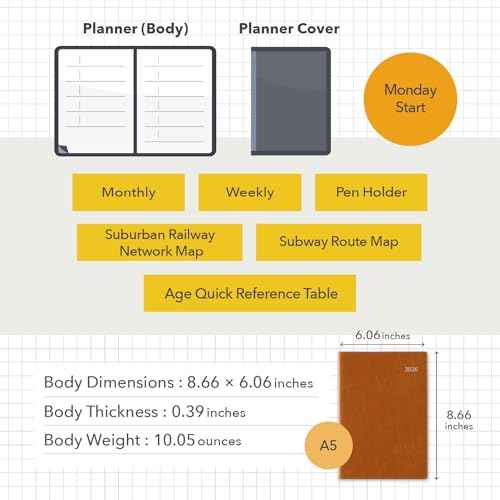 NOLTY Business Basic Diary A5 Weekly Planner 2026, January Start, Japanese Edition, Blue, 2026-6701