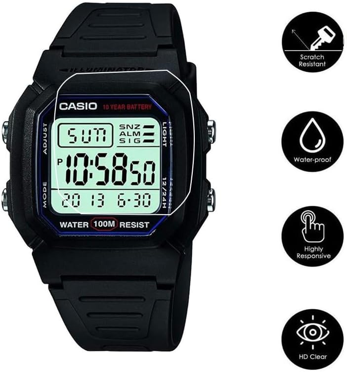 Walieoka Screen Protector - Ultra-Thin Anti-Scratch Film for Casio W800H-1AV | 3 Pack
