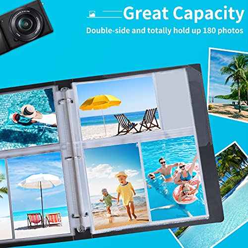 30 Pack Photo Sleeves for 3 Ring Binder - (4x6, for 180 Photos), Archival Page Protectors, Clear Plastic Refill Pages, Postcard Sleeves, Acid-Free