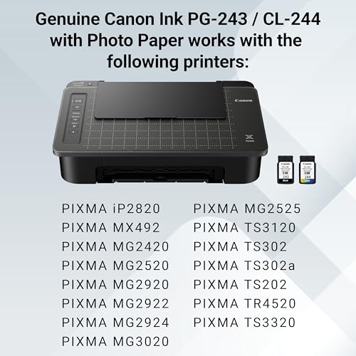 Canon PG-243 / CL-244 Ink Value Pack Black & Color 2 Cartridges for Home & Office