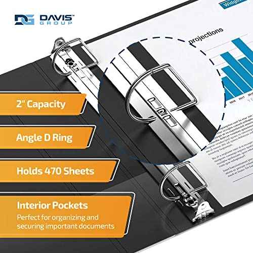 QuickFit Heavy Duty 11 x 17 Inch Spreadsheet View Binder, D Ring, Black, 2 Pack, 2 Inch