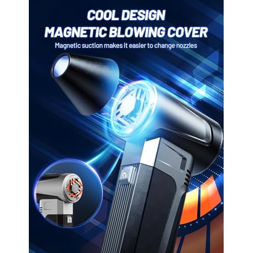 Compressed Air Duster Electric Air Duster Blower Rechargeable 180000RPM with 3 Gear Adjustable Compressed Air Blower Mini Blower Electric for Keyboard PC Home Cleaning Outdoor Car Cleaning
