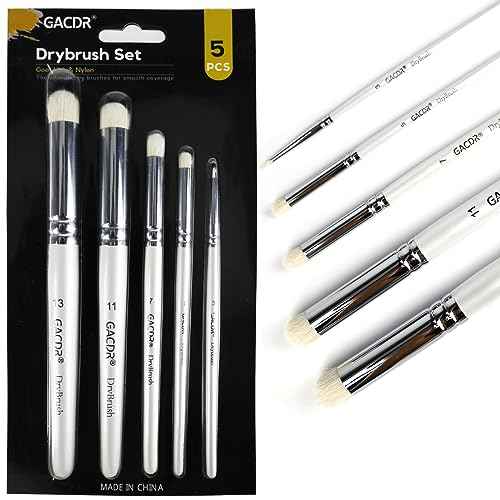 Dry Brush Miniature Painting, 5 Sizes Drybrush Set for Miniature 40k Citadel Model Paint,Hobby Detail Paint Brushes