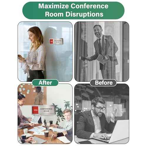 Conference Room Office Door Signs Do Not Disturb, In Use/Available Slider Sign for Home Office Wellness Conference Vacant Occupied Privacy Sliding Door Sign£¬Brushed Silver