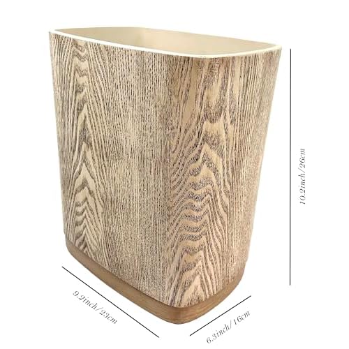 Hymmah Bathroom Trash Can 1.8 Gallon(7 Liter) Small Kitchen Garbage Can,Decor Wastebasket for Bedroom Office,Resin Hand-Carved