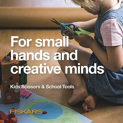 Fiskars Right-Handed 5-Inch Pointed-Tip Kids Scissors, 3-Pack for Ages 4-7, Safe & Durable