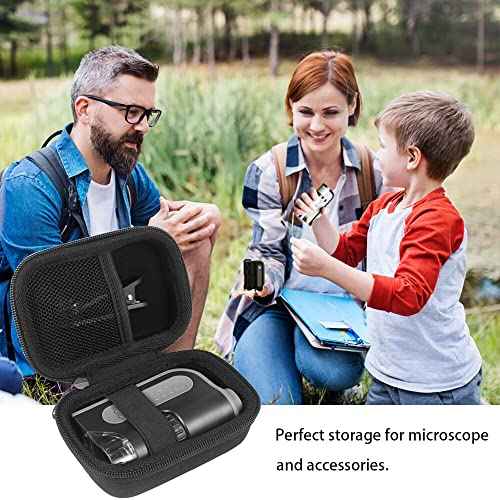 Leayjeen Microscope Case Compatible with Carson MicroBrite Plus 60x-120x LED and UV Lighted Pocket Microscope-Black(Case Only)