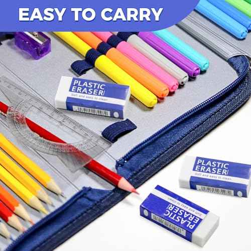 25 Pack White Eraser for Pencil, Bulk Art Erasers for Drawing Sketching, Pencil Erasers Rubber for Kids Prize, School Classroom Students, Office Supplies