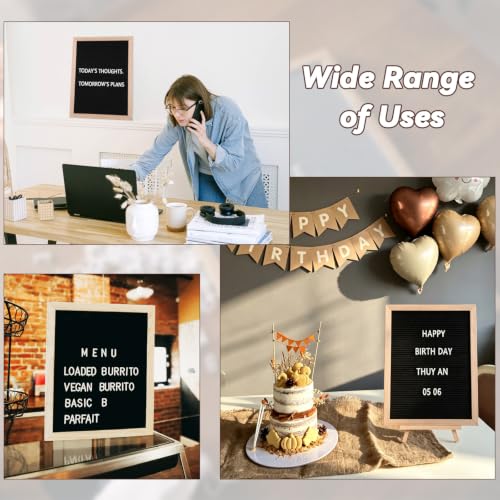 Felt Letter Board Sign with 430 Changeable Letters and Stand - 12 x 16 Inch