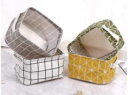 Tamicy Mini Storage Baskets - Versatile Canvas Organizers for Makeup, Books & Toys | Pack of 5, 8x6x5.5 Inch