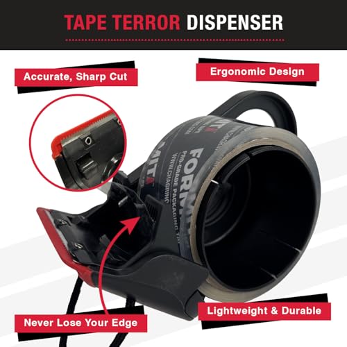Tape Terror Packing Tape Dispenser - 1 Count, Refillable, Fits 2" Tape