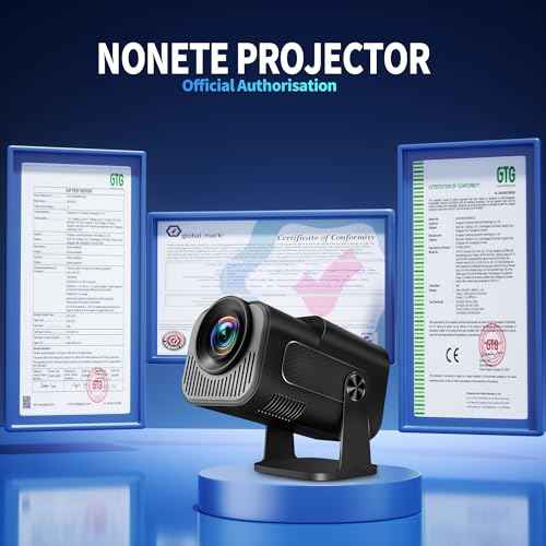 [Projector 2026 Upgraded] Mini Projector Support 4K 1080P Auto Keystone 270¡ÆRotatable with WiFi 6 and Bluetooth 5.2 Projector Portable Compatibile with HDMI/TV Stick/Memory Stick/Laptop,Black