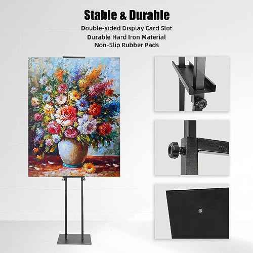 Poster Board Stand for Display, Heavy Duty Floor Sign Holder for Foam Board, Double Sided Display for Business Advertising (1Pack)