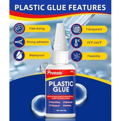 Plastic Glue, 35g Heavy Duty Super Strong Clear Glue, Waterproof Heat Resistant Adhesive for Plastic Bonding, Repair, ABS, PVC, PLA, 3D Printing, Acrylic, Nylon, Vinyl, Toys, Models, DIY Kits