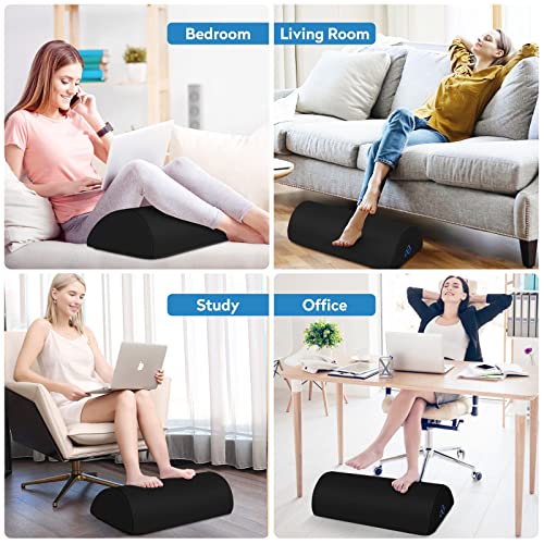 Foot Rest Ergonomic Pillow for Under Desk - Anti-Fatigue, Black, 17 Inch (Standard) by StepLively