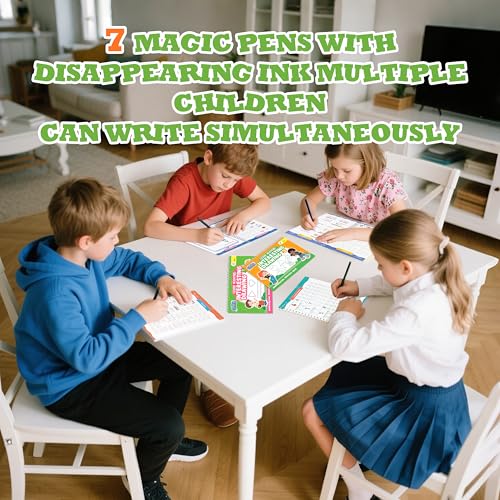 Reusable Kids Writing Practice Workbook Set with Grooved Tracing Pens - Early Learning