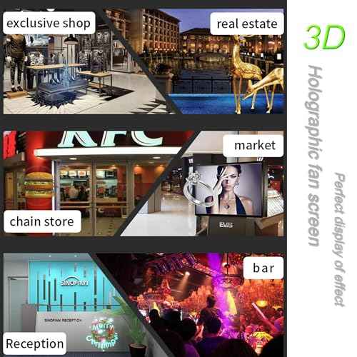 3D Hologram Fan, 45cm (17.7 In) 4-Blade HD LED Spinning Holographic Projector Display, Transparent Compact for Retail Advertising and Home Decor