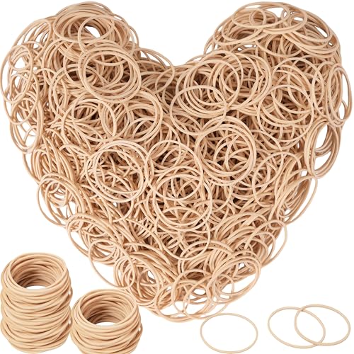 Office Rubber Bands 800 Pcs Size 16 – Beech/Beige Non-Slip Bundling