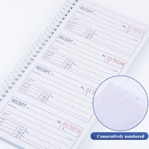 2 Pack Receipt Book with Carbon Copies - Rent Receipt Book, 200 Sets/Book