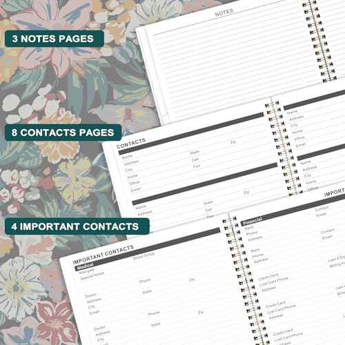 Monthly Planner 2026-2028 - 3 Year Planner/Calendar 2026-2028, JAN 2026 - DEC 2028, 9" x 11", 3 Year Calendar 2026-2027-2028 monthly planner with 36 Monthly Tabs, Notes Pages, Inner Pocket - Floral
